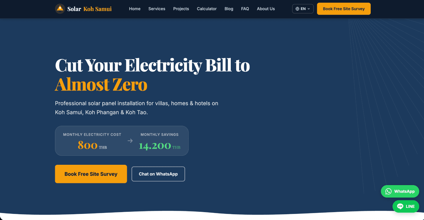 Solar Panel — Renewable Energy Company Website